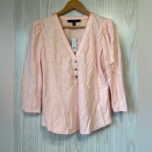 White House Black Market Chilled Sorbet Henley Top Size M NWT